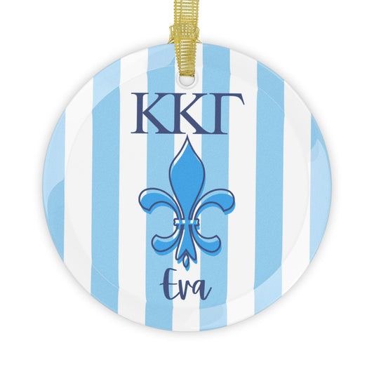 Kappa Kappa Gamma Personalized Fleur de Lis Ornament - Ivy Society
