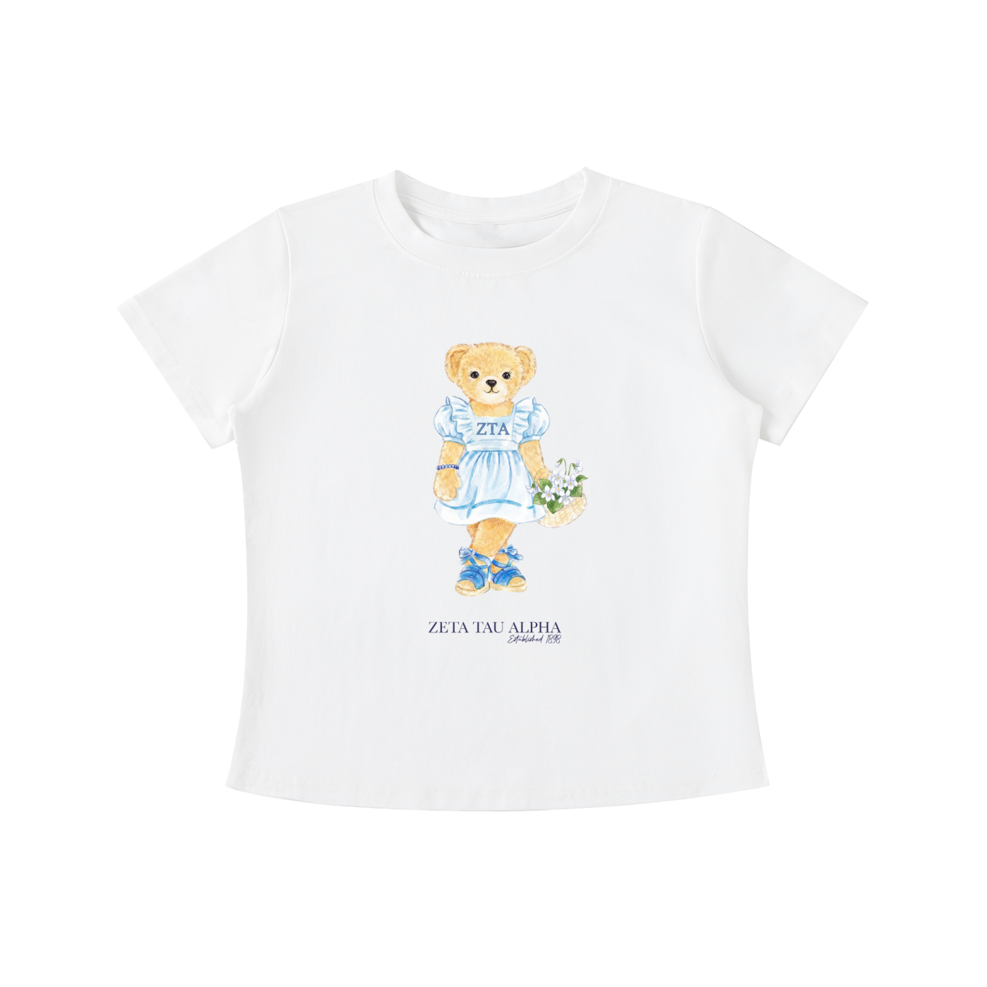 Zeta Tau Alpha Flower Bear T Shirt