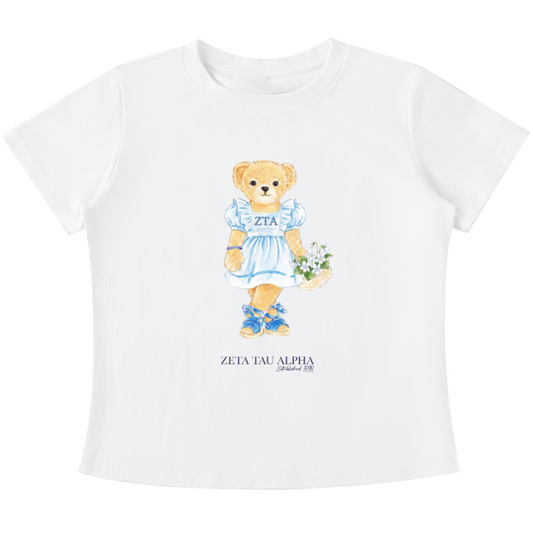 Zeta Tau Alpha Flower Bear T-shirt