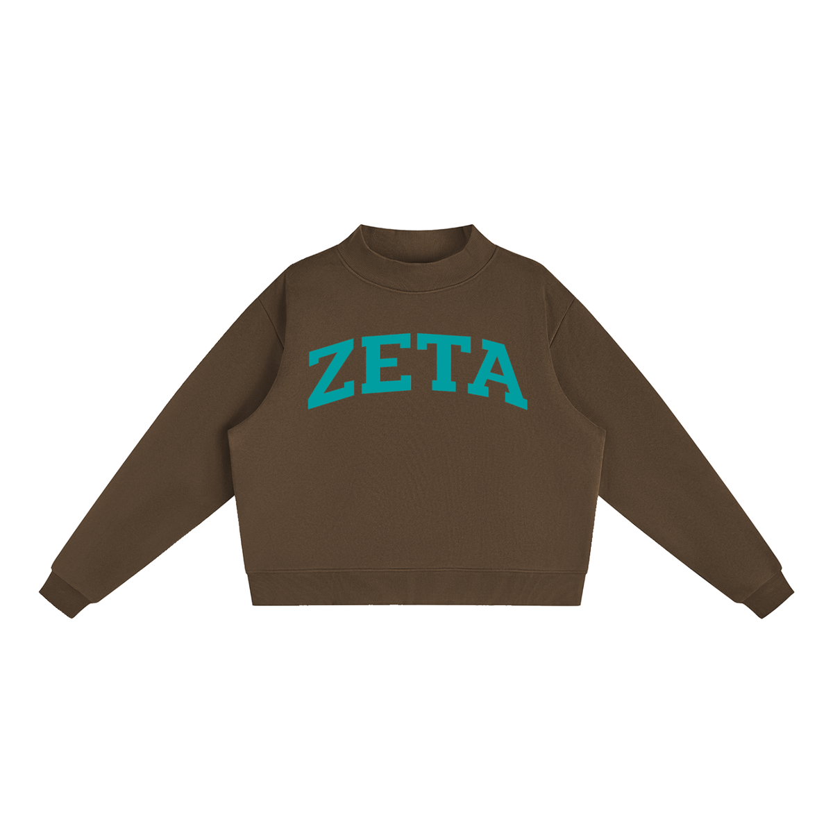 Zeta Tau Alpha Turquoise Mock Neck Sweatshirt