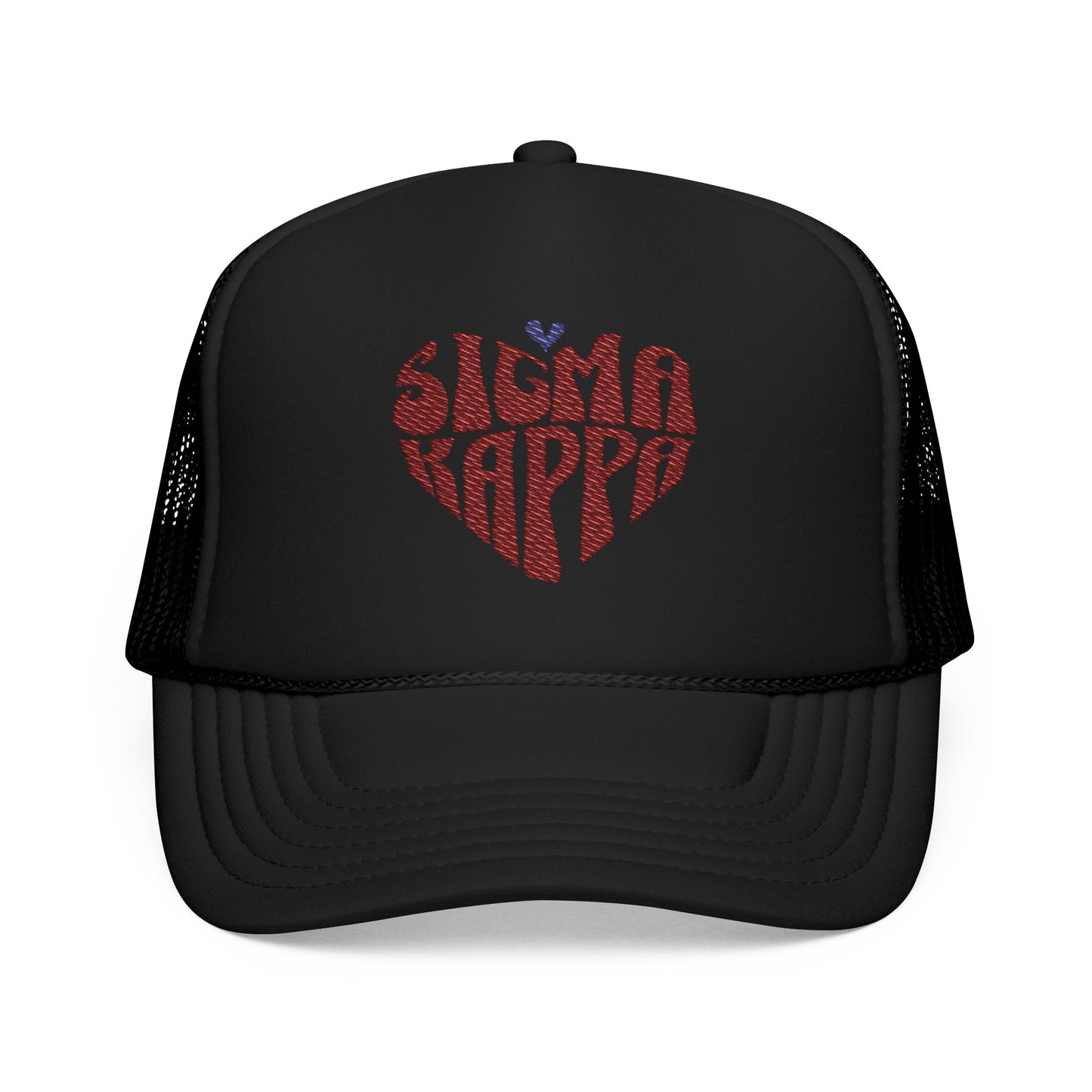 Embroidered Sigma Kappa Heart Trucker Hat - Ivy Society