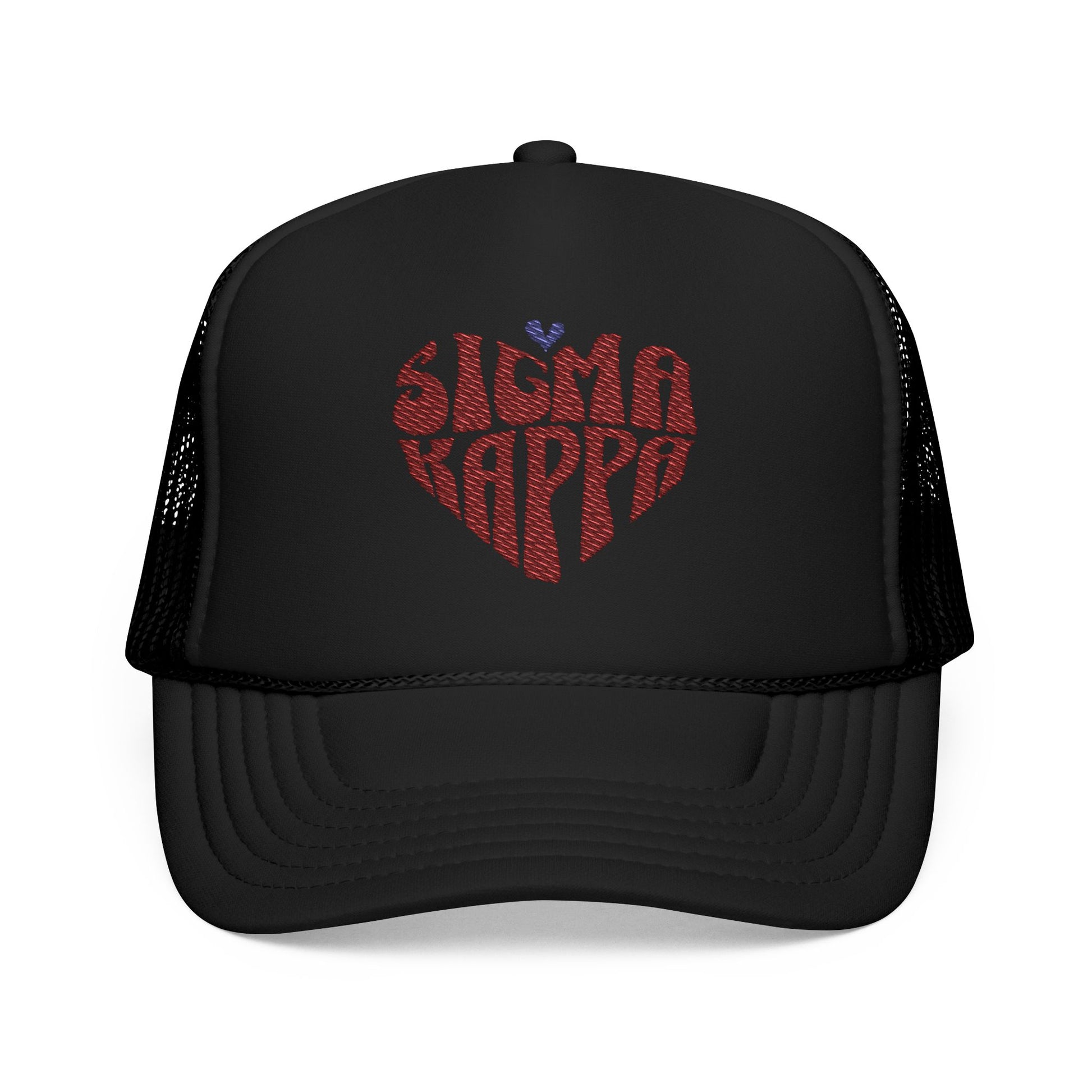 Embroidered Sigma Kappa Heart Trucker Hat - Ivy Society