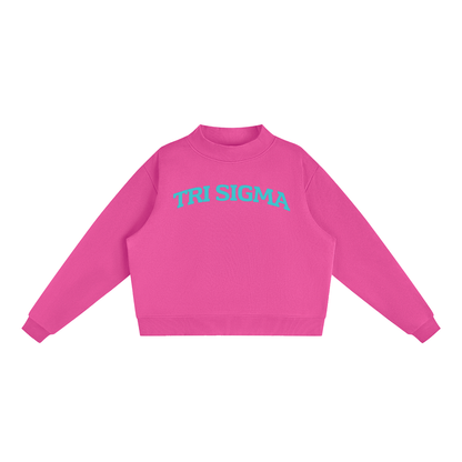 Tri Sigma Blue Mock Neck Sweatshirt