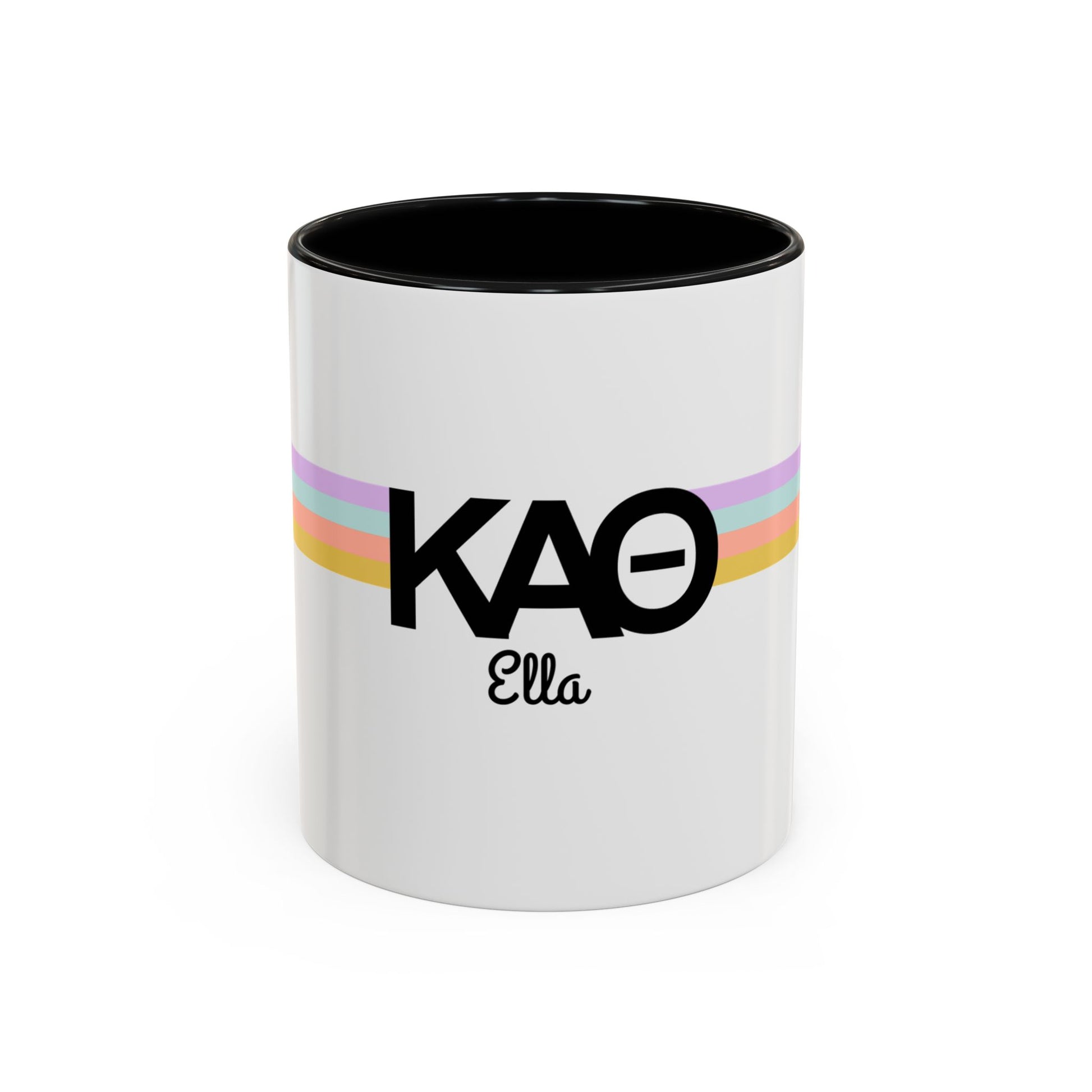 Kappa Alpha Theta Retro Stripe Personalized Mug - Ivy Society