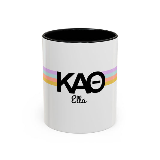 Kappa Alpha Theta Retro Stripe Personalized Mug - Ivy Society