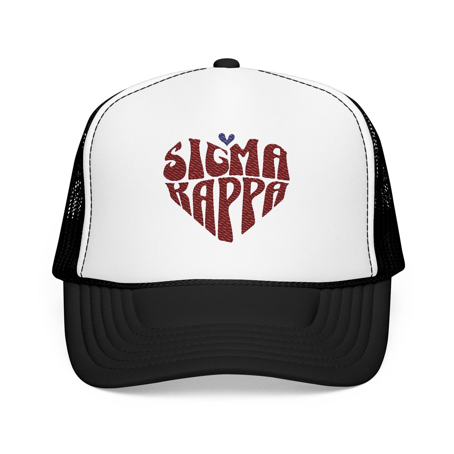 Embroidered Sigma Kappa Heart Trucker Hat - Ivy Society