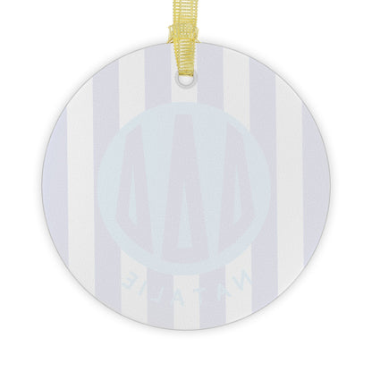 Tri Delta Personalized Stripe Glass Ornament - Ivy Society