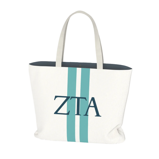 Zeta Tau Alpha Personalized Stripe Tote Bag