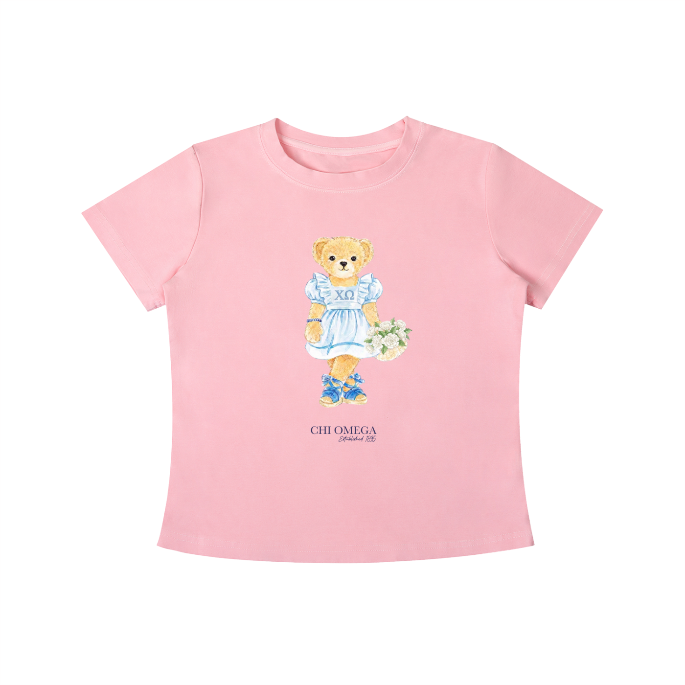 Chi Omega Flower Bear T Shirt