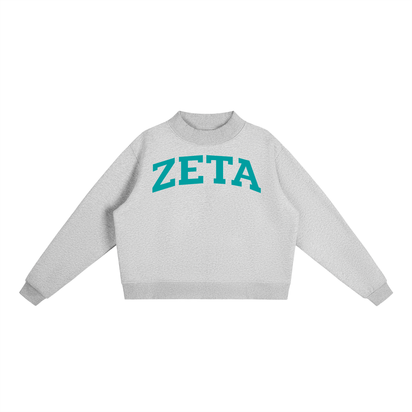 Turquoise Zeta Tau Alpha Mock Neck Sweatshirt
