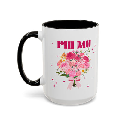 Phi Mu Bouquet Personalized Mug