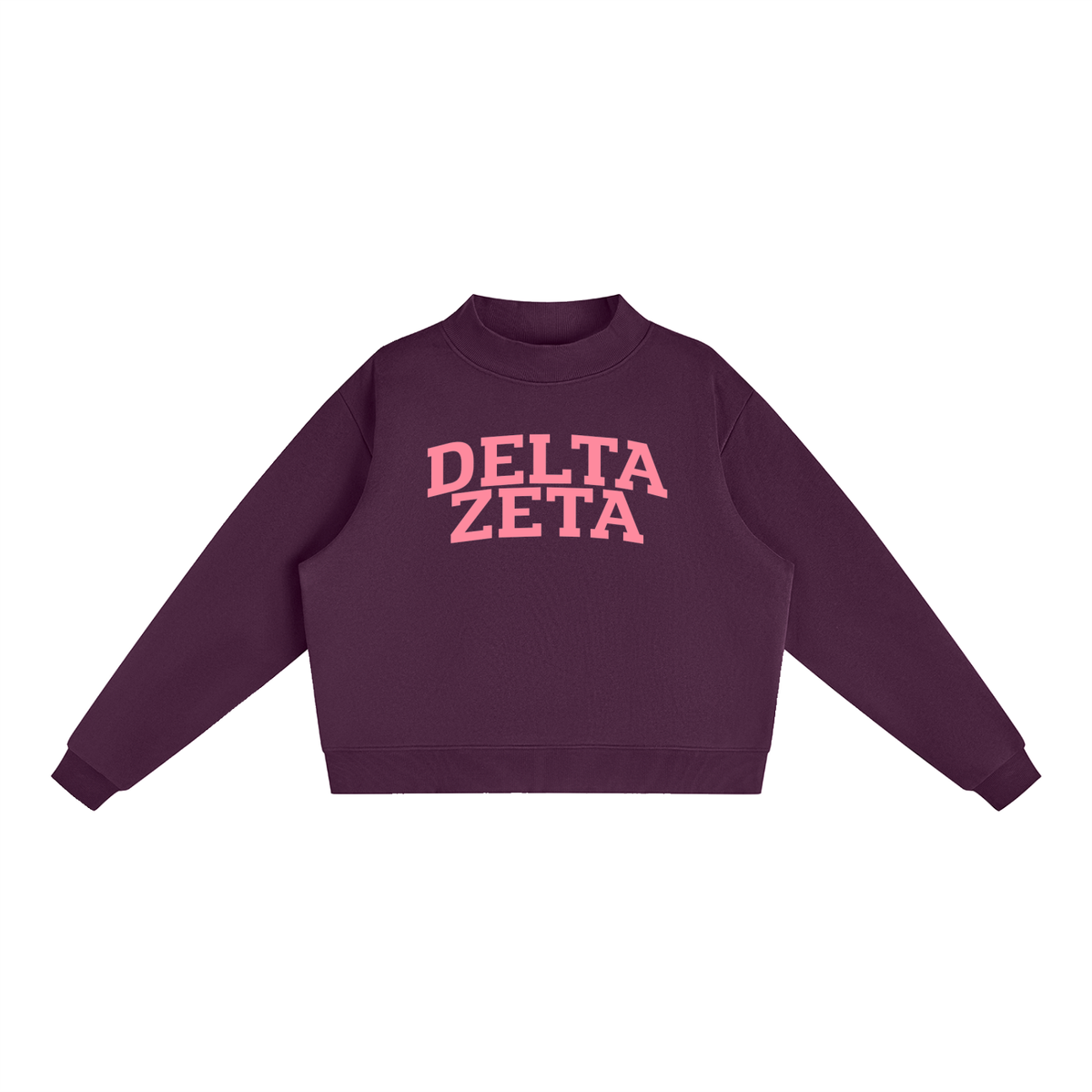 Delta Zeta Pink Mock Neck Sweatshirt