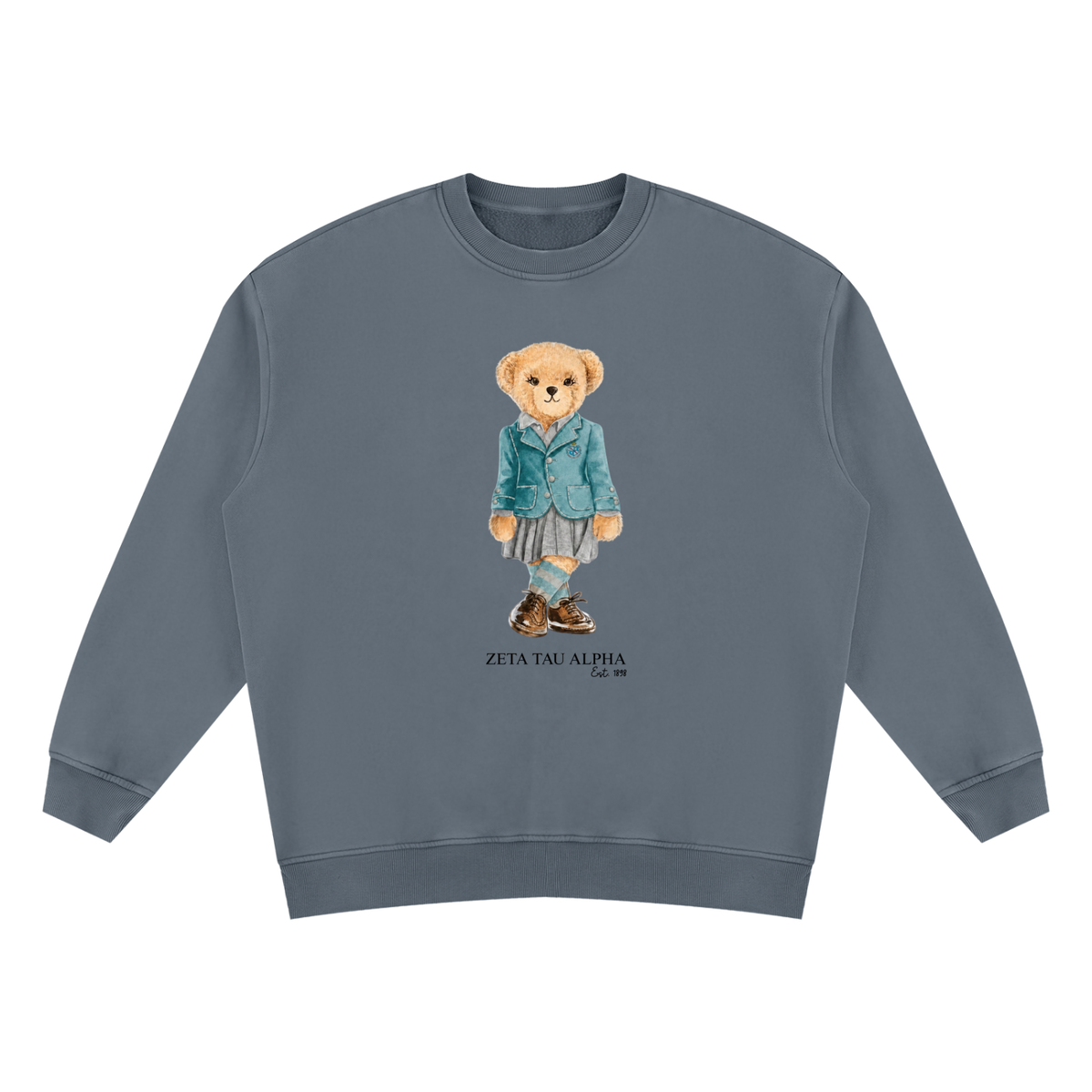 Zeta Tau Alpha Sorority Bear Vintage Wash Sweatshirt