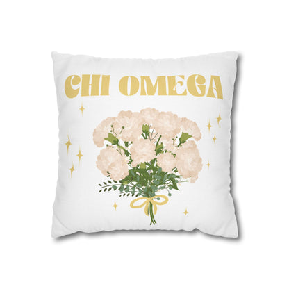 Chi Omega Bouquet Throw Pillow Cover