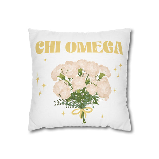 Chi Omega Bouquet Throw Pillow Cover