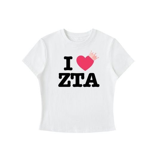 I Heart Zeta Tau Alpha Baby Tee
