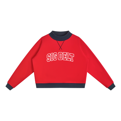 Sigma Delta Tau Two Tone Mock Neck Sweatshirt