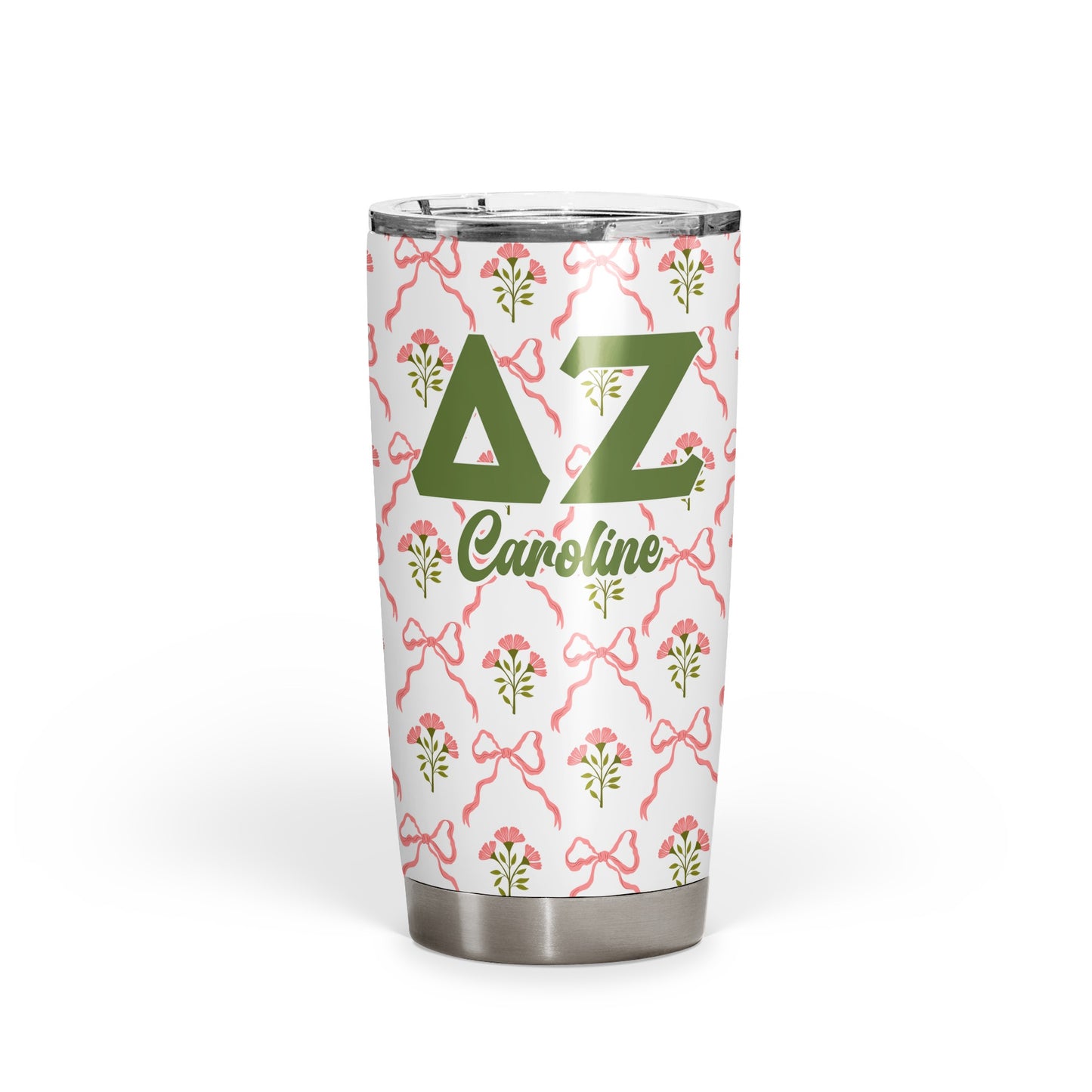 Delta Zeta Personalized Floral Tumbler
