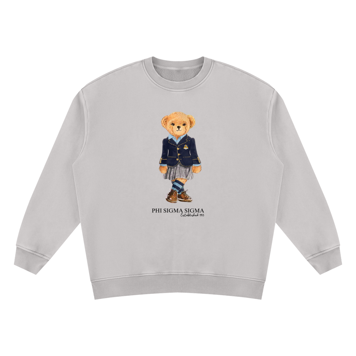 Phi Sigma Sigma Sorority Bear Vintage Wash Sweatshirt