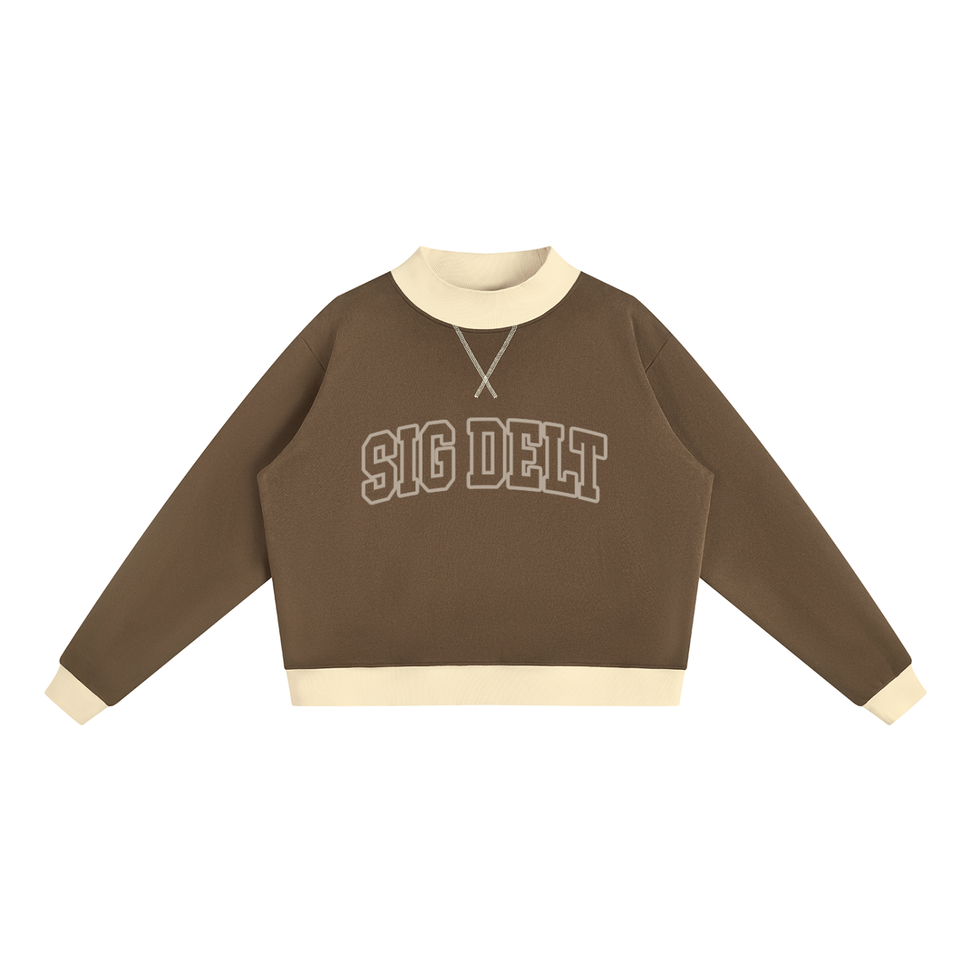 Sigma Delta Tau Two Tone Mock Neck Sweatshirt