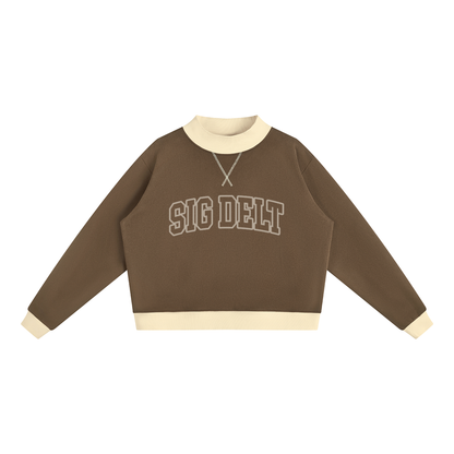 Sigma Delta Tau Two Tone Mock Neck Sweatshirt