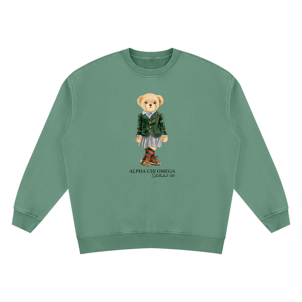 Alpha Chi Omega Sorority Bear Vintage Wash Sweatshirt