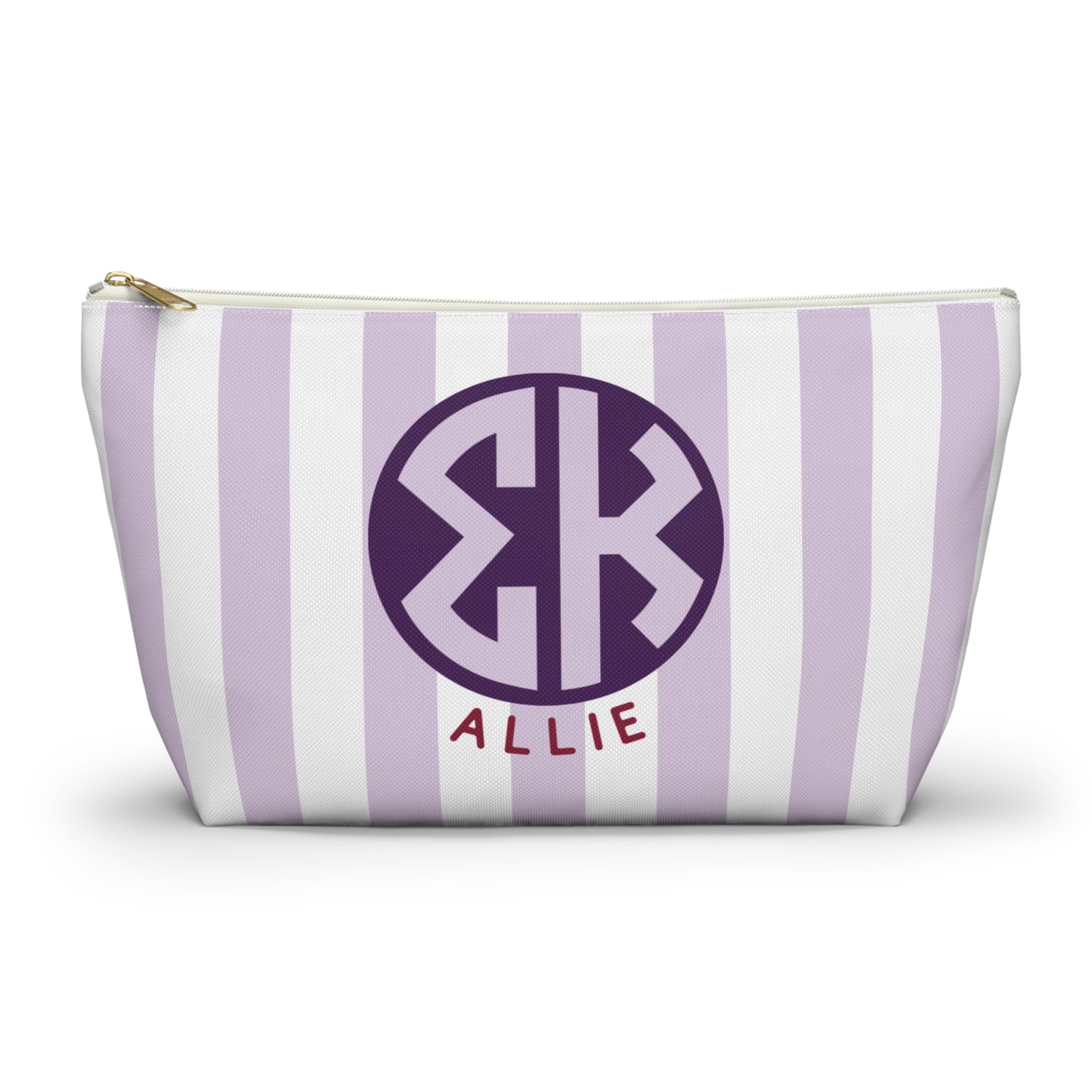 Sigma Kappa Personalized Stripe Makeup Bag - Ivy Society