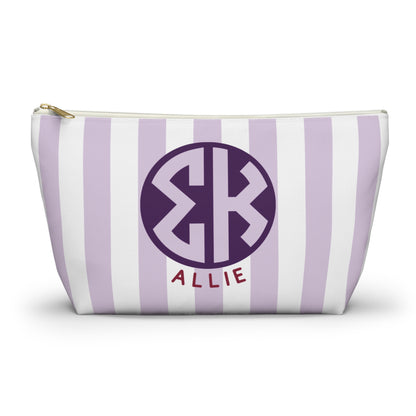 Sigma Kappa Personalized Stripe Makeup Bag - Ivy Society