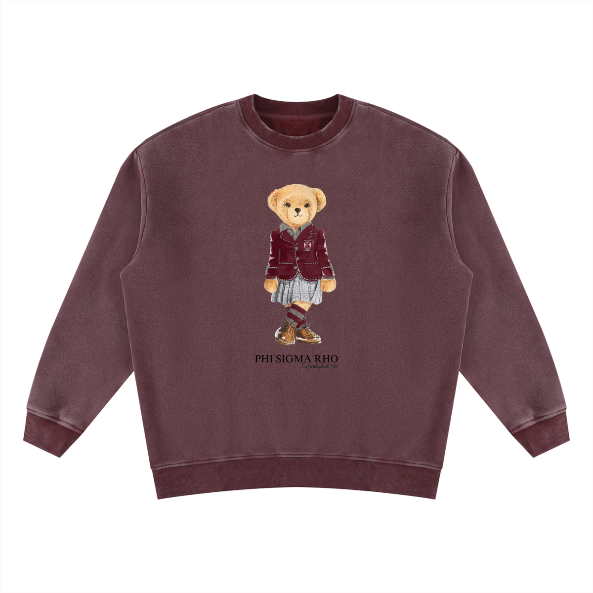 Phi Sigma Rho Sorority Bear Vintage Wash Sweatshirt
