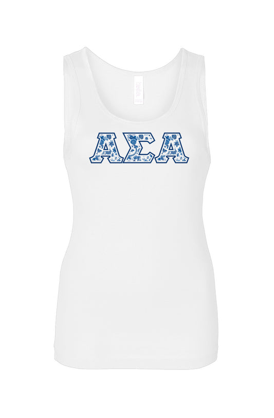 Alpha Sigma Alpha Blue Willow Tank Top