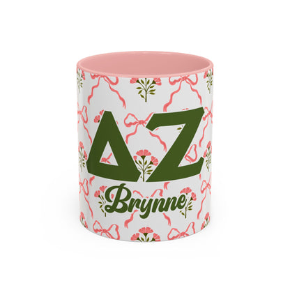 Delta Zeta Personalized Flower Mug