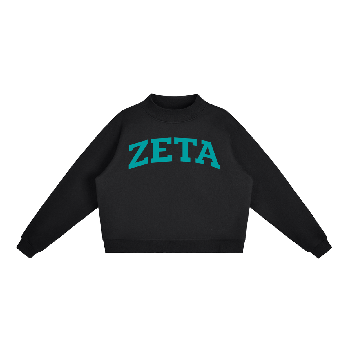 Zeta Tau Alpha Turquoise Mock Neck Sweatshirt