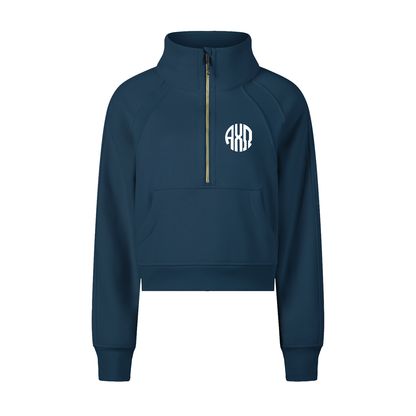 Alpha Chi Omega Monogram Half-Zip Sweatshirt - Ivy Society