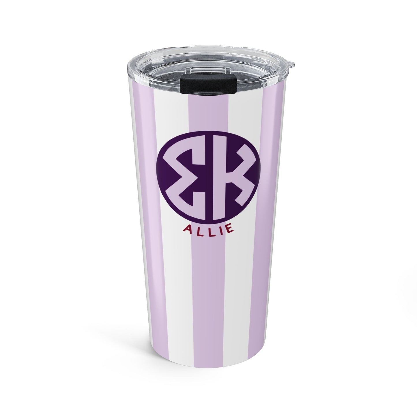 Sigma Kappa Personalized Striped Tumbler - Ivy Society