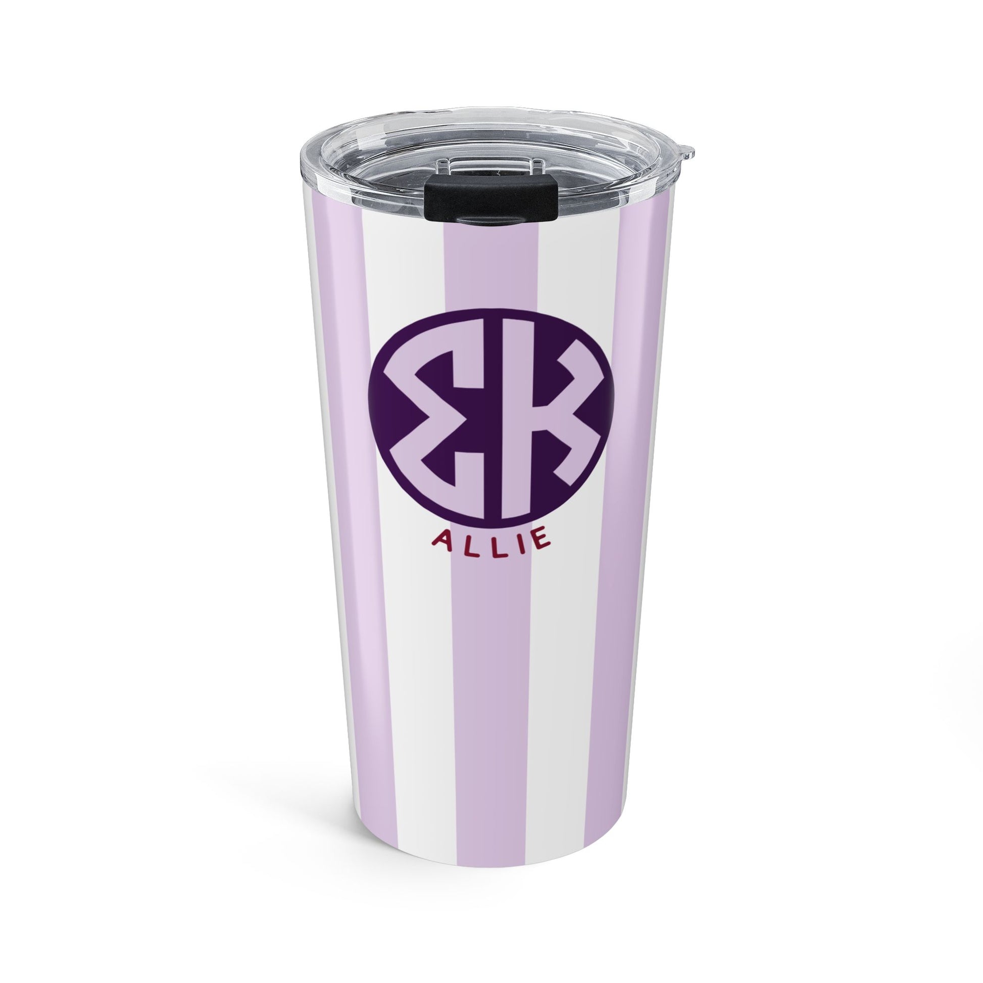 Sigma Kappa Personalized Striped Tumbler - Ivy Society