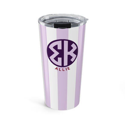 Sigma Kappa Personalized Striped Tumbler - Ivy Society
