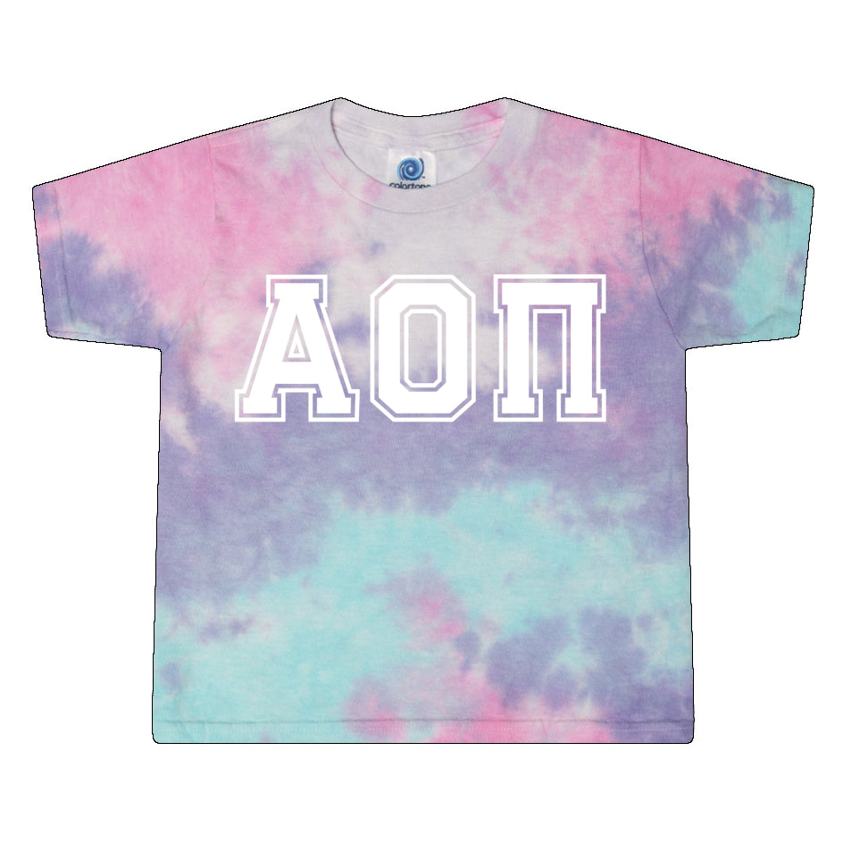 Alpha Omicron Pi Tie Dye Cropped Tee