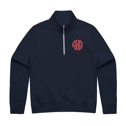 Alpha Chi Omega Embroidered Monogram Half Zip Sweatshirt