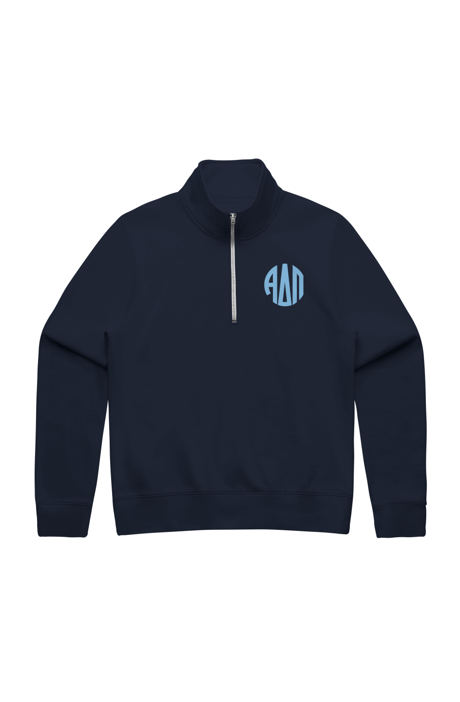 Alpha Delta Pi Embroidered Monogram Half Zip Crew