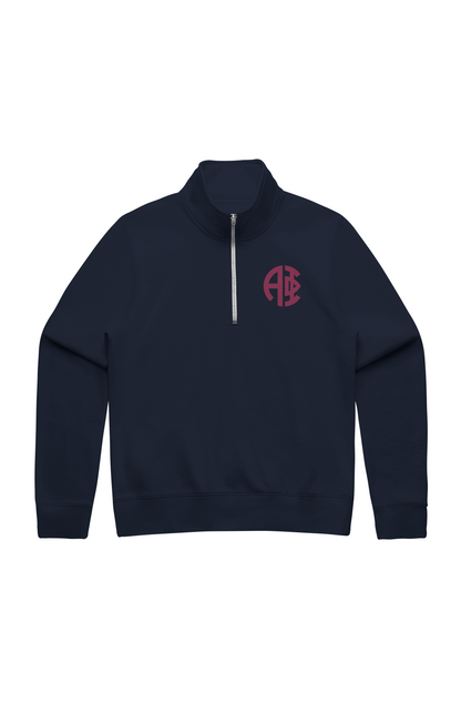Alpha Phi Embroidered Monogram Half Zip Crew