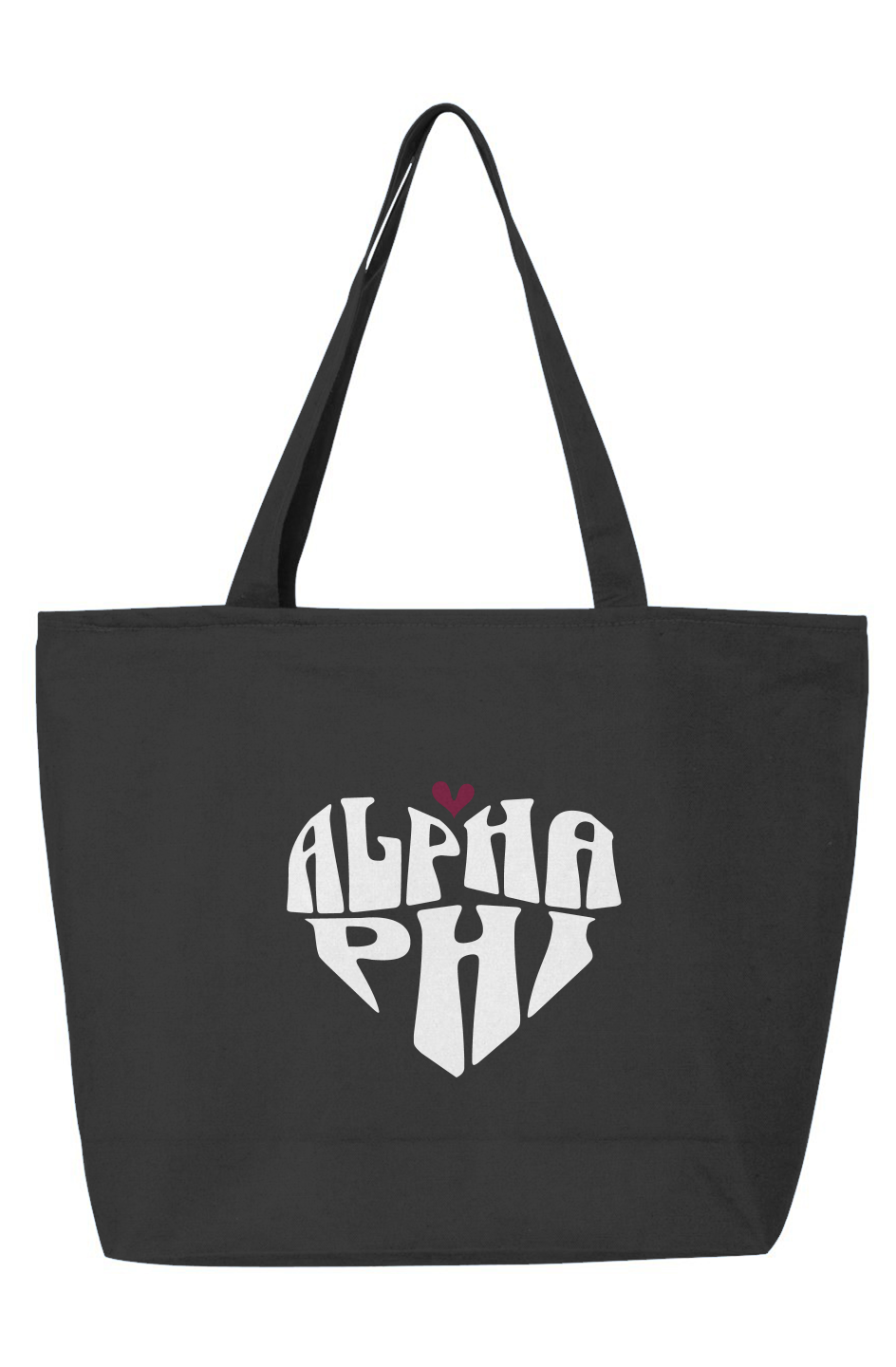 Alpha Phi Heart Zippered Tote