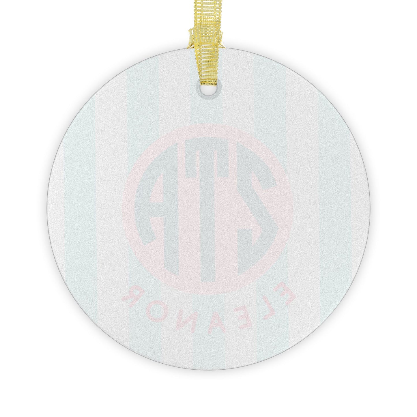 Zeta Tau Alpha Personalized Stripe Glass Ornament - Ivy Society