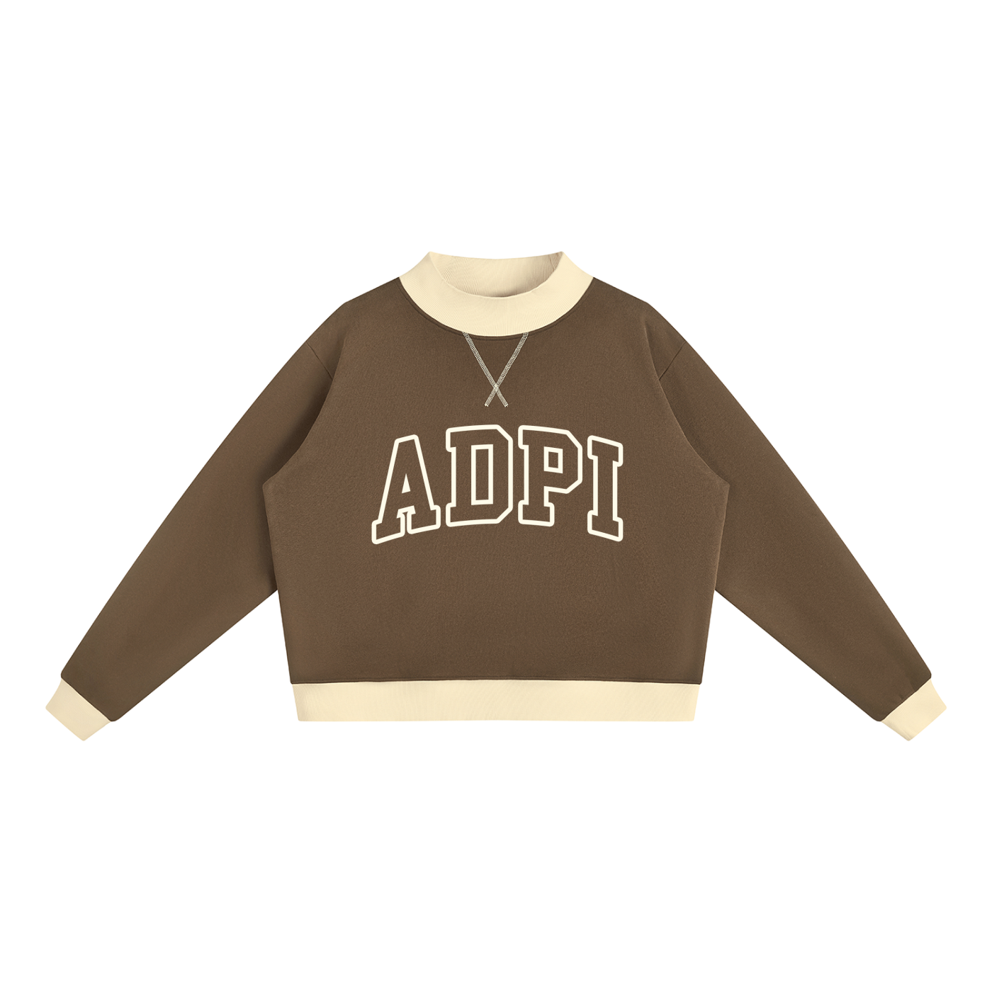 Alpha Delta Pi Two Tone Mock Neck Sweatshirt