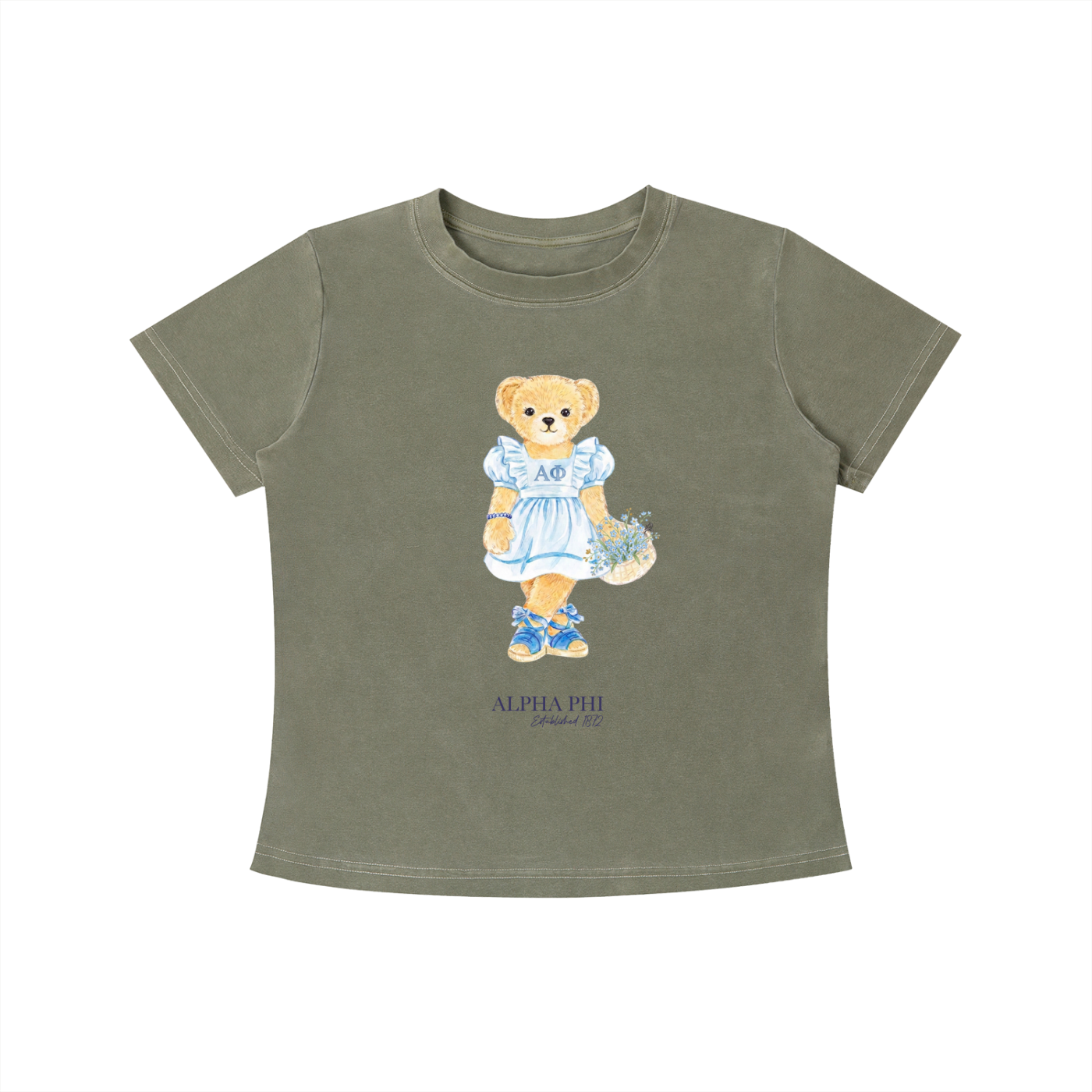 Alpha Phi Flower Bear T Shirt