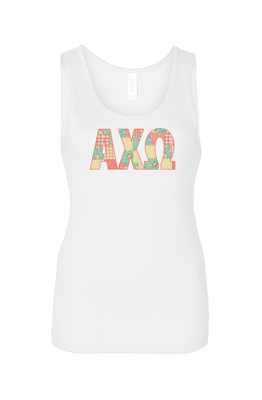 Alpha Chi Omega Printed Patchwork Tank Top