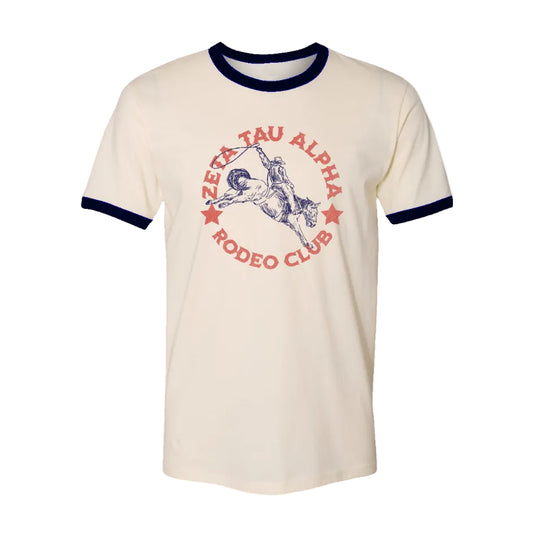Zeta Tau Alpha Rodeo Ringer T Shirt