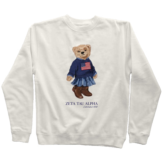 Zeta Tau Alpha USA Bear Sweatshirt