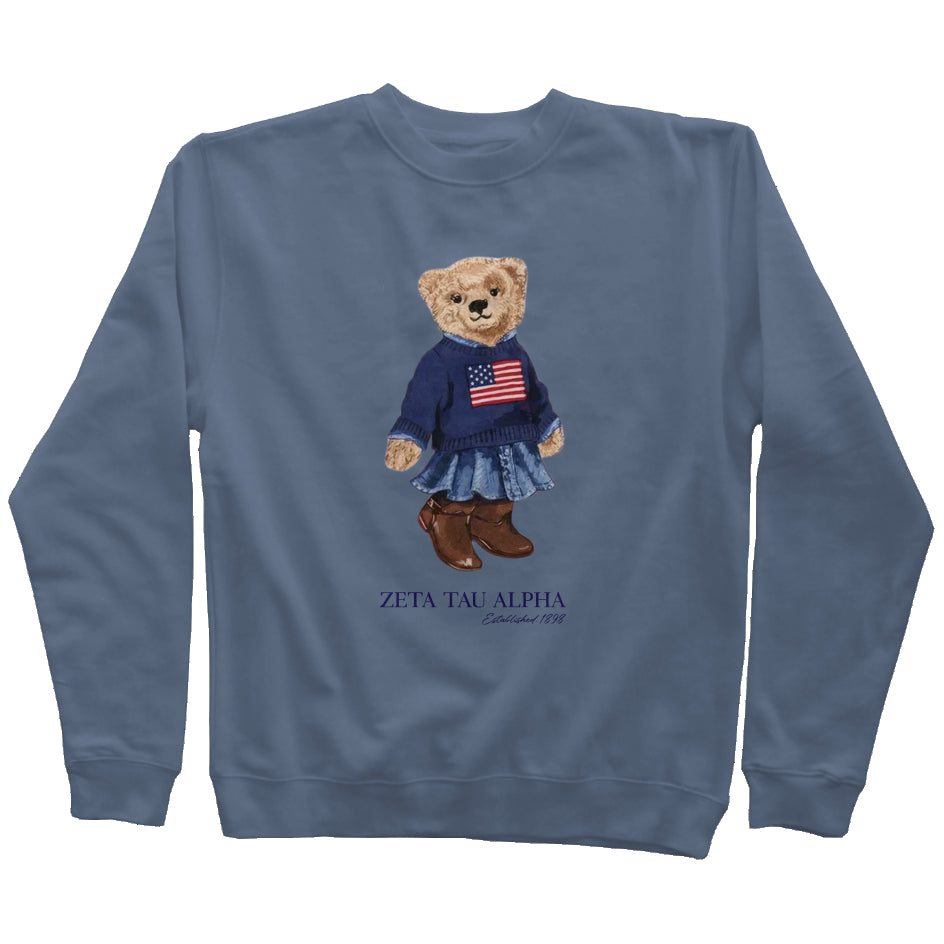 Zeta Tau Alpha USA Bear Sweatshirt