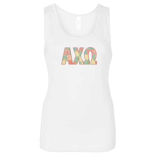 Alpha Chi Omega Patchwork Graphic Tank Top