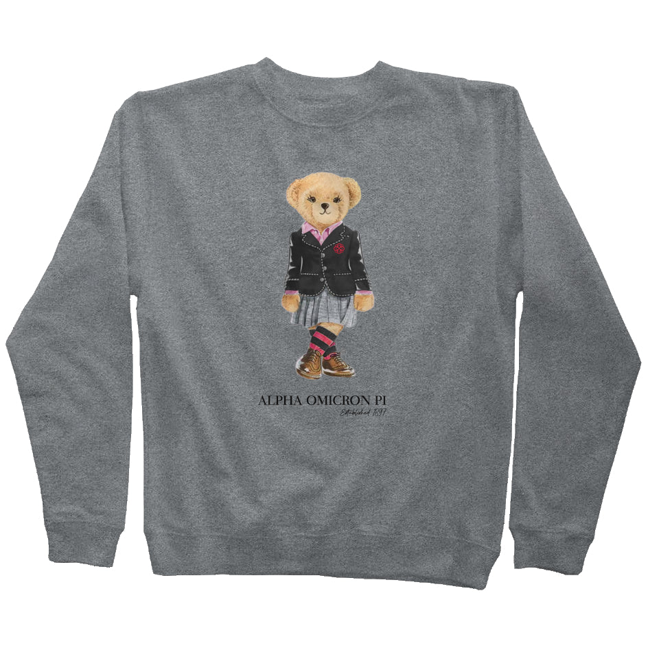 Alpha Omicron Pi Sorority Bear Sweatshirt